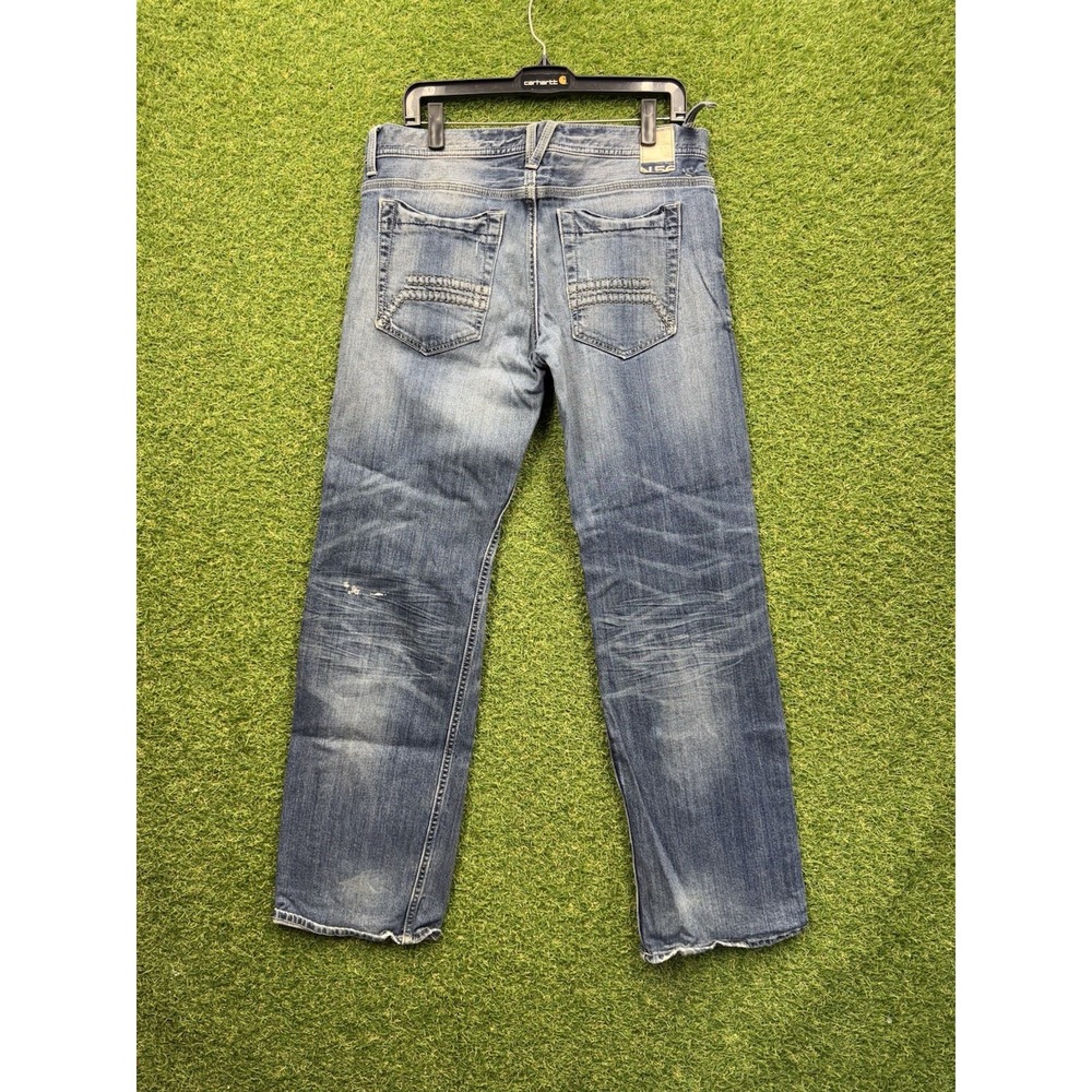 Helix Jeans Mens 32x32 Relaxed Straight Baggy Skate Y2K Buckle Cross Grunge Punk